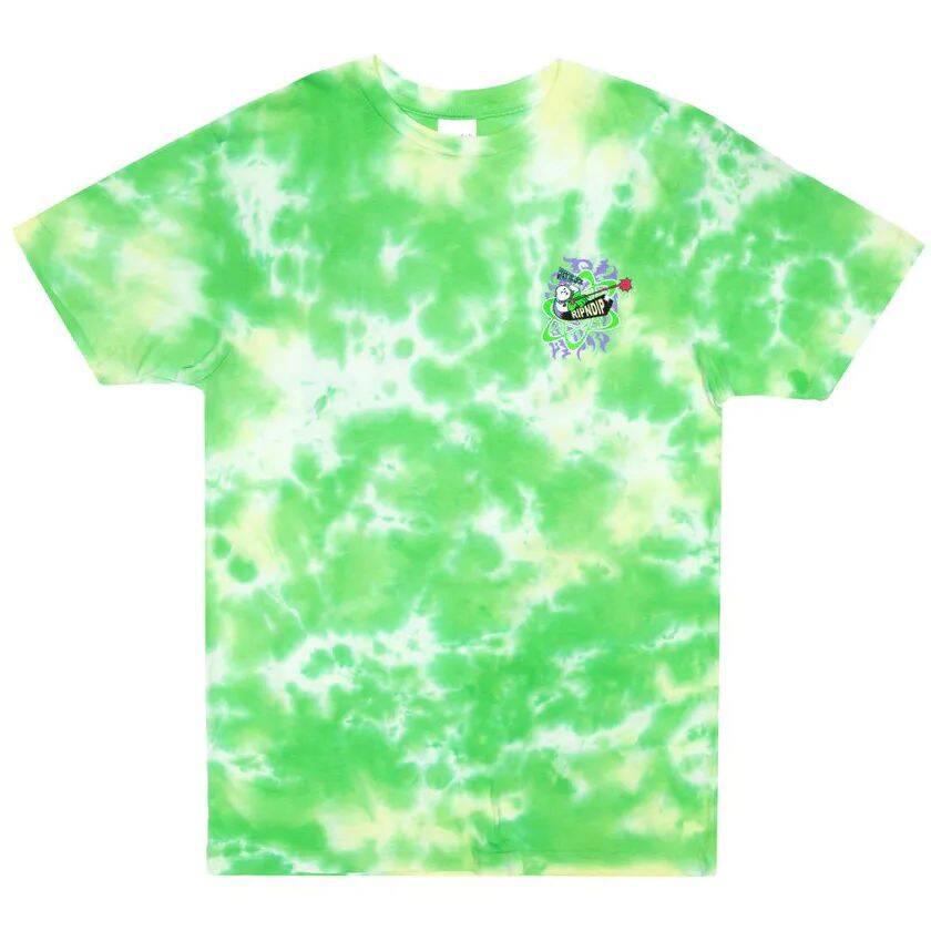 RIPNDIP Astronomic T Shirt - Green Lightning Wash