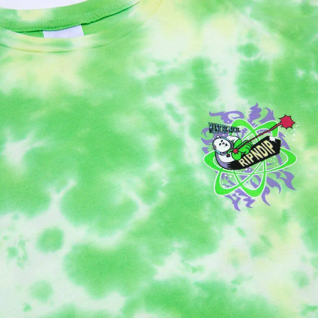 RIPNDIP Astronomic T Shirt - Green Lightning Wash