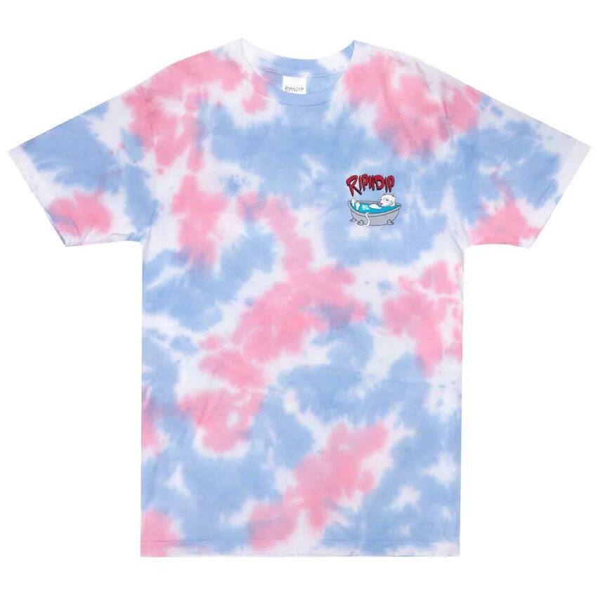 RIPNDIP Bath Time T Shirt - Periwinkle &amp; Pink Tie Dye LRG