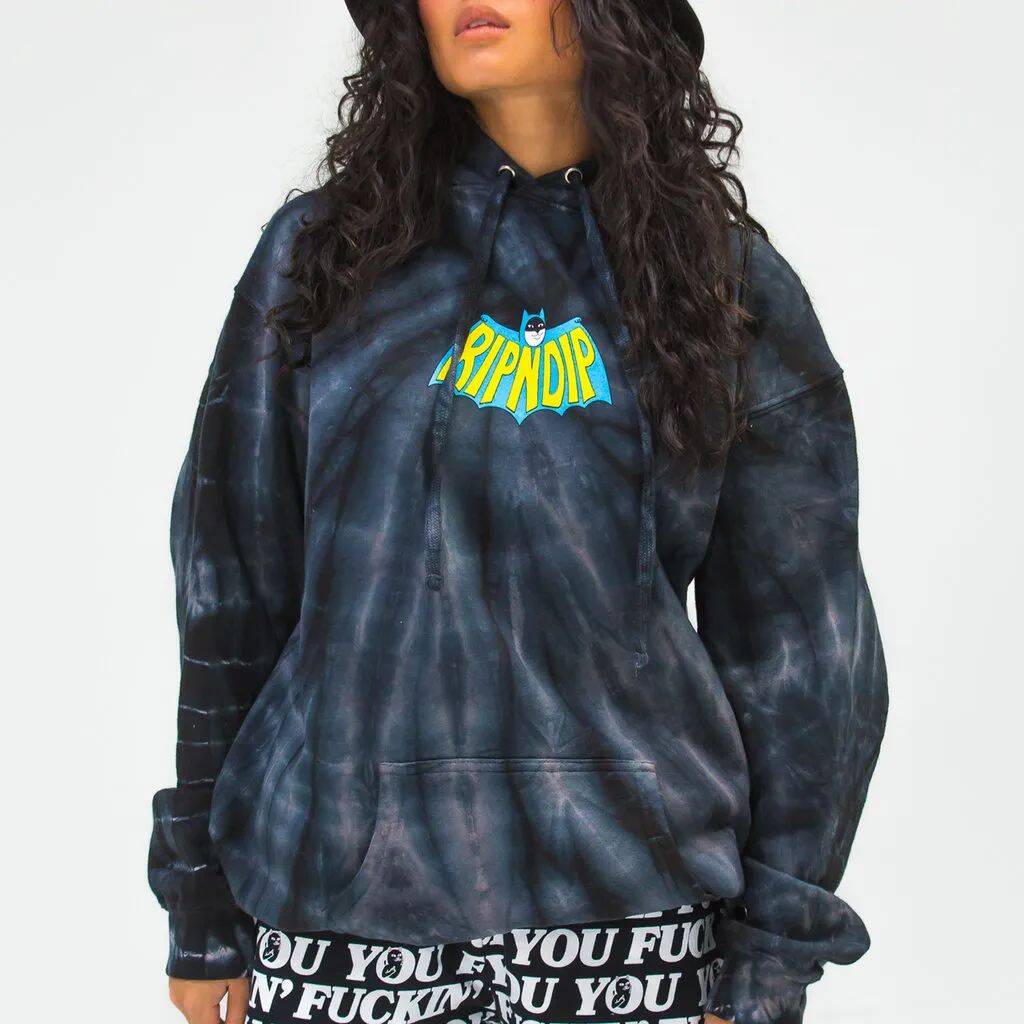 RIPNDIP Catman Hoodie - Black Spiral Tie Dye