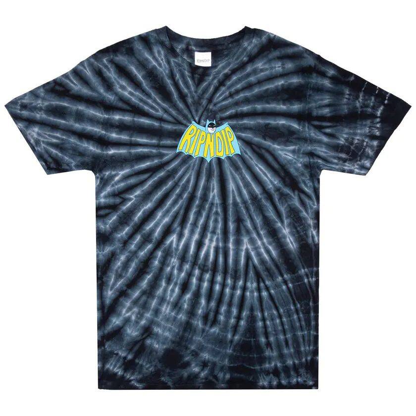 RIPNDIP Catman T Shirt - Black Spiral Tie Dye