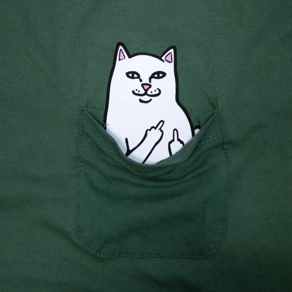 RIPNDIP Lord Nermal Long Sleeve Pocket T Shirt - Olive
