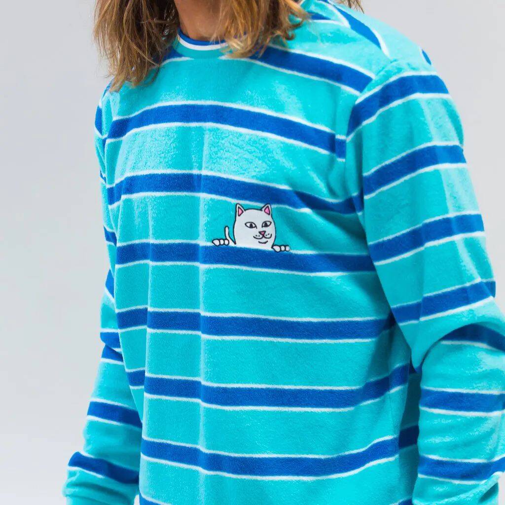 RIPNDIP Peeking Nermal Polar Fleece Crew Neck - Blue