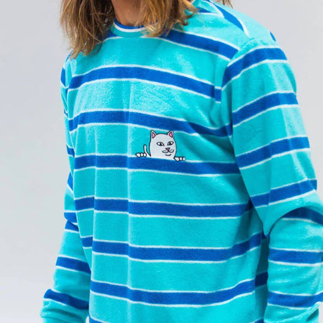 RIPNDIP Peeking Nermal Polar Fleece Crew Neck - Blue
