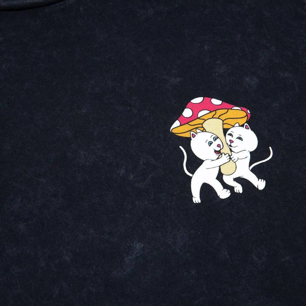 RIPNDIP Sharing Is Caring T Shirt - Black Mineral Wash