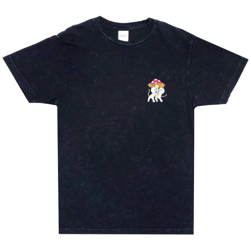 RIPNDIP Sharing Is Caring T Shirt - Black Mineral Wash LRG