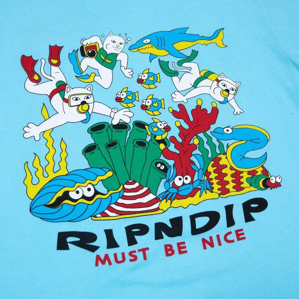 RIPNDIP Under The Sea T Shirt - Baby Blue