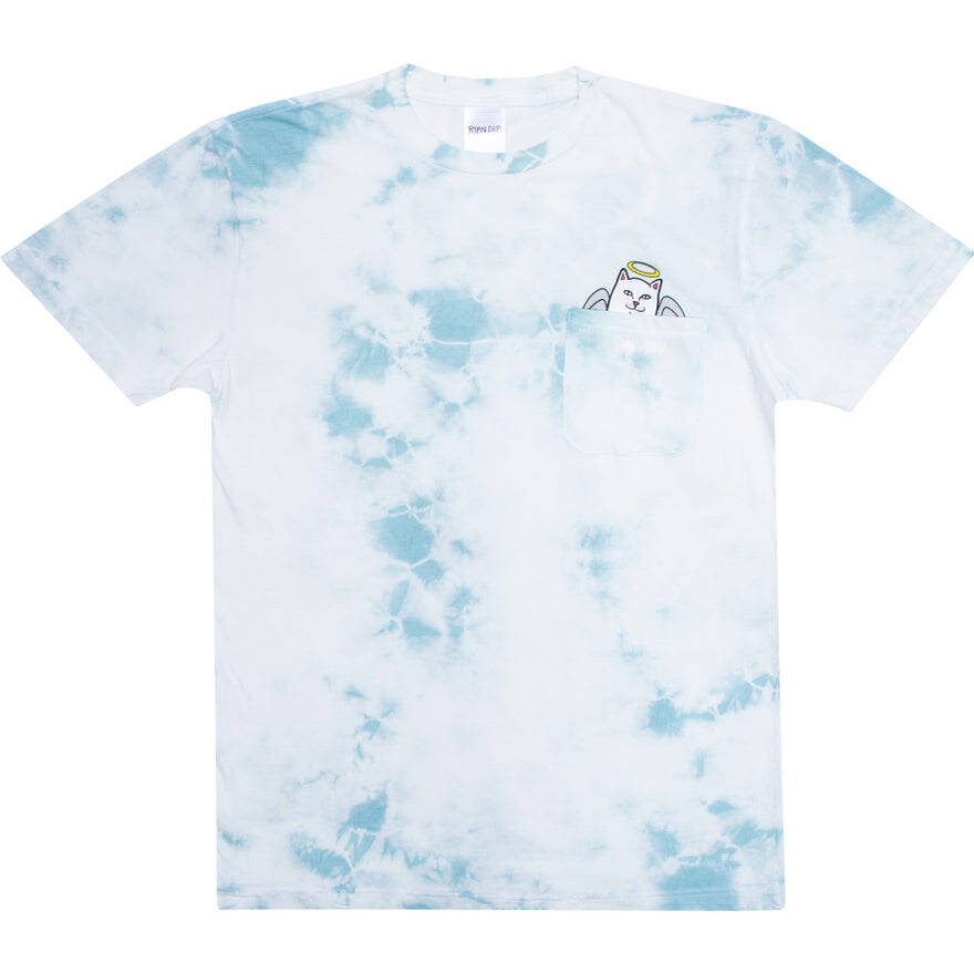 RIPNDIP Lord Angel Pocket T Shirt - Light Blue Lightning Wash