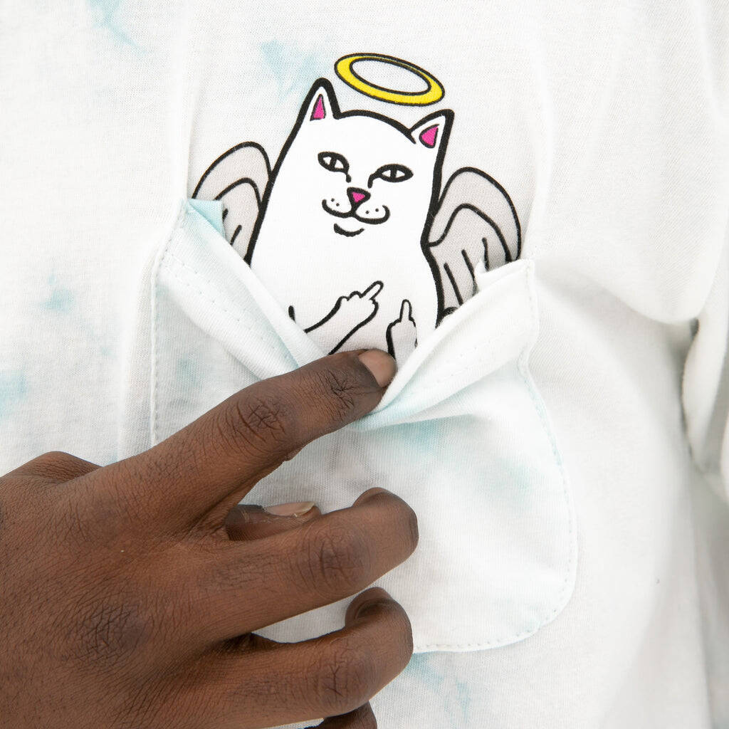 RIPNDIP Lord Angel Pocket T Shirt - Light Blue Lightning Wash