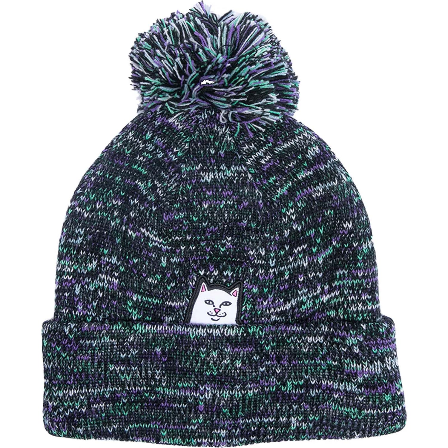 RIPNDIP Lord Nermal Pom Beanie - Black/Sage/Pine