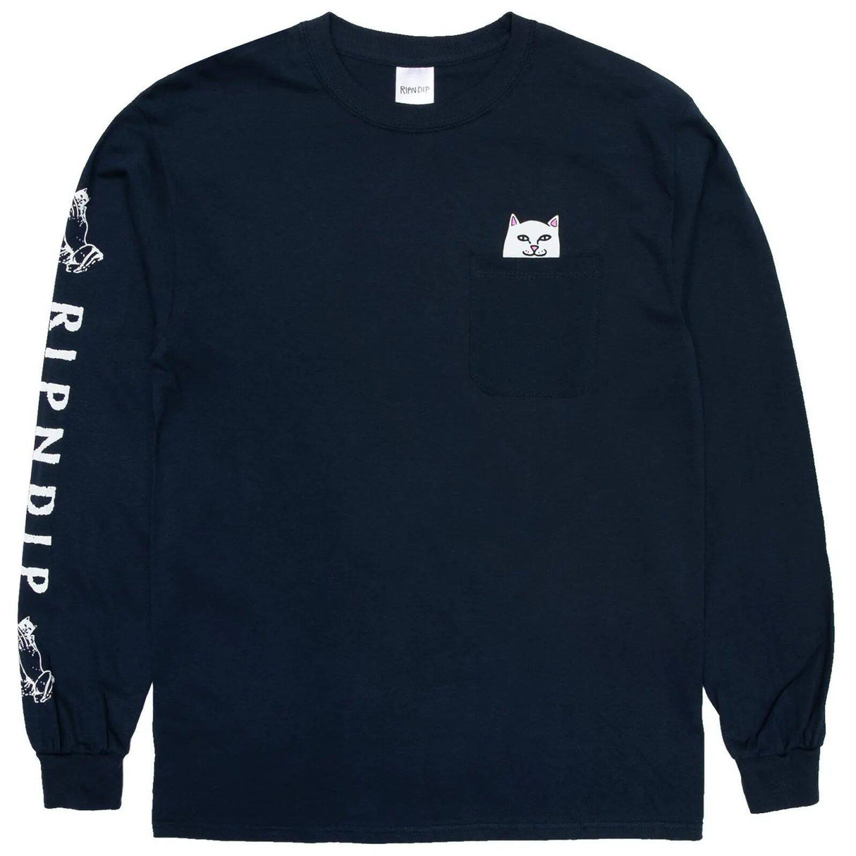 RIPNDIP Lord Nermal Long Sleeve T Shirt - Navy