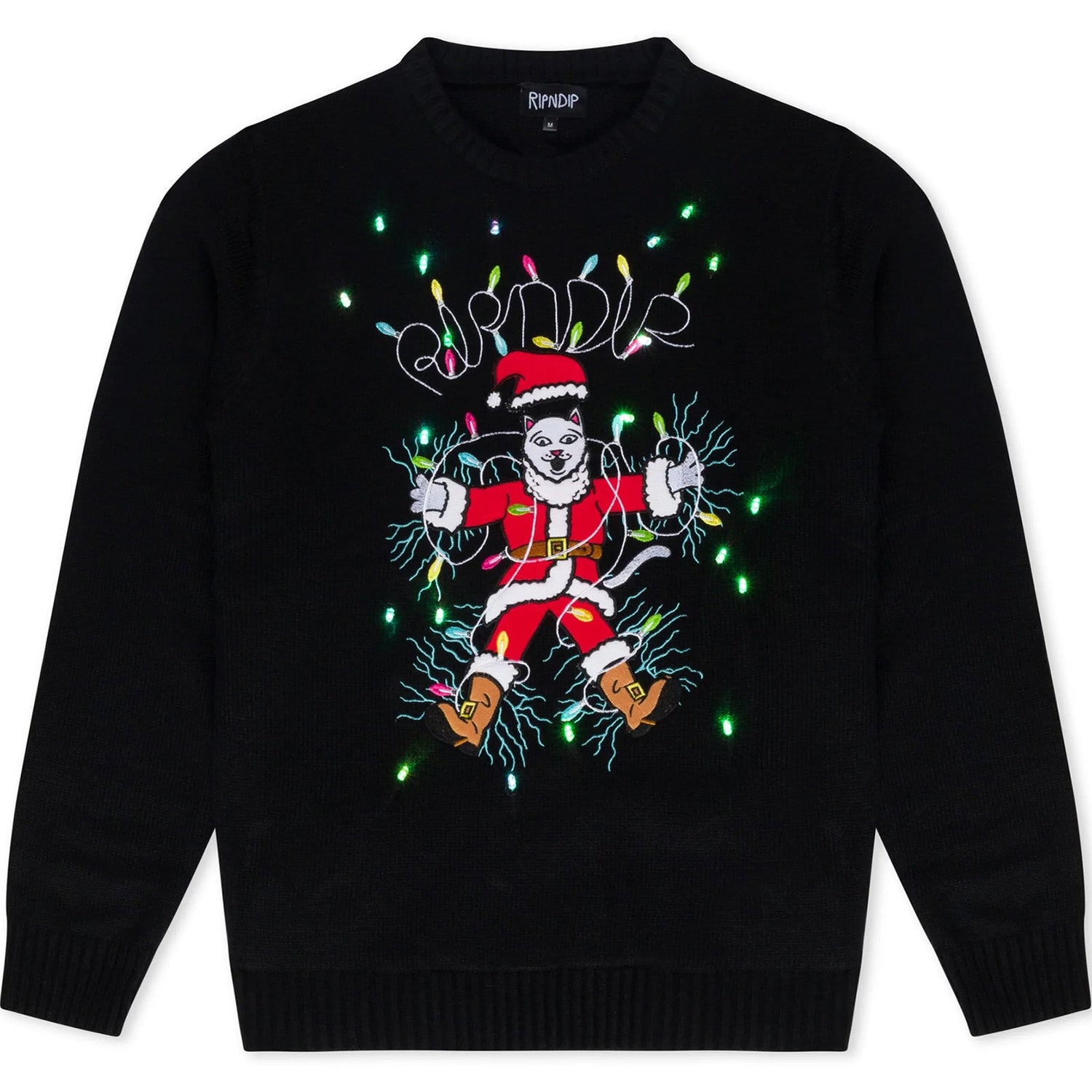 RIPNDIP Electrifying Santa Knit Sweater - Black