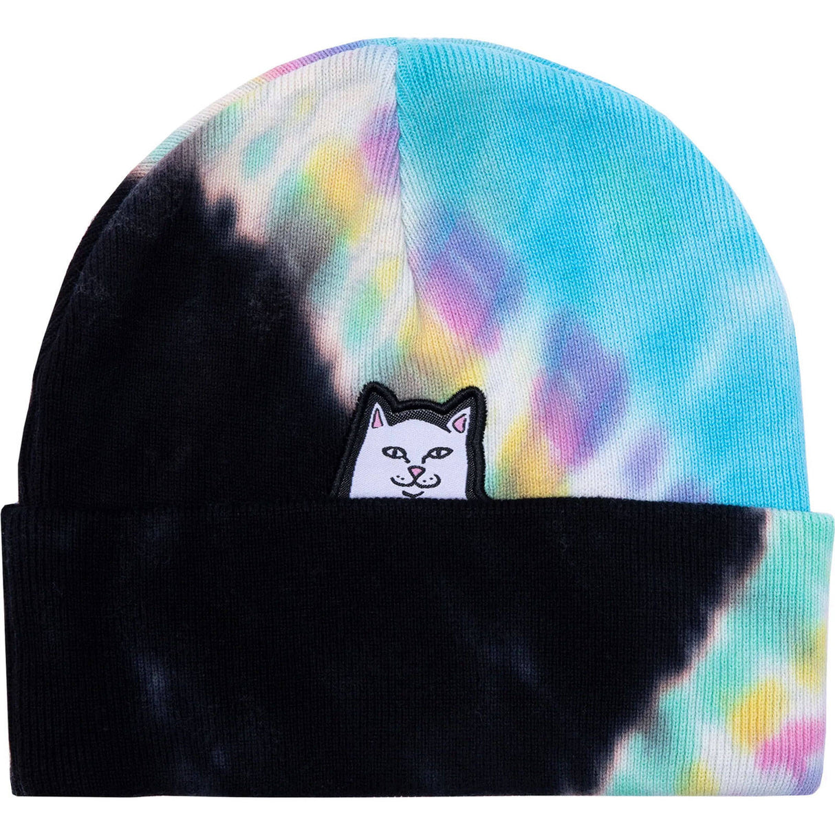 RIPNDIP Lord Nermal Beanie - Black/Rainbow Tie Dye