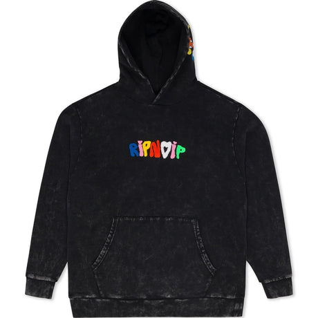 RIPNDIP Taste The Rainbow Hoodie - Black Mineral Wash