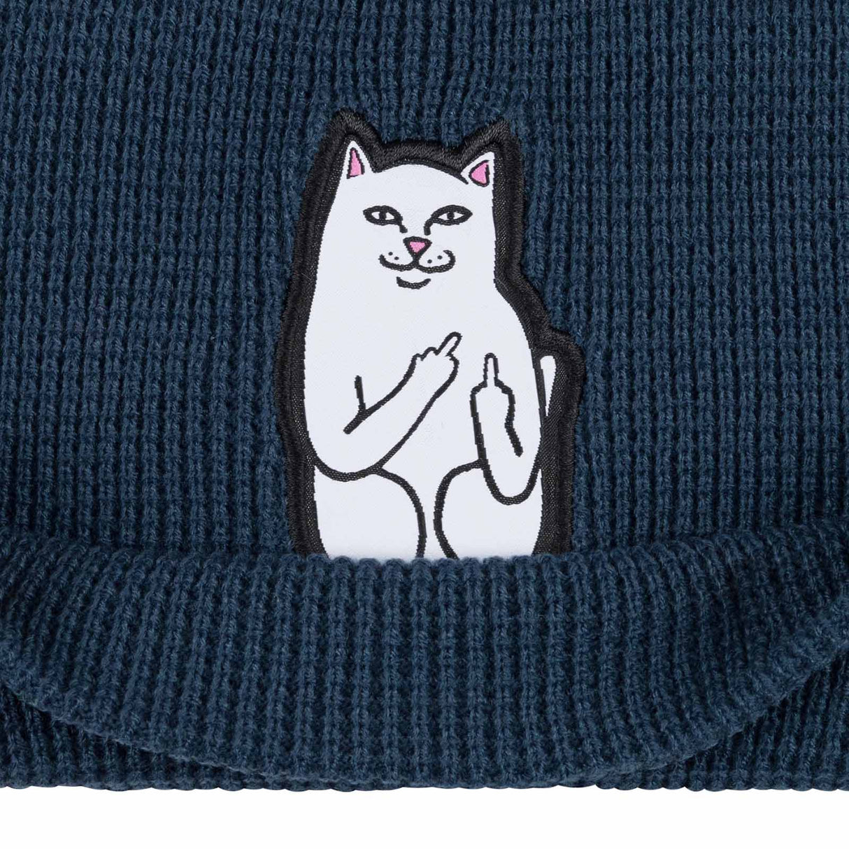 RIPNDIP Lord Nermal Waffle Knit Beanie - Navy