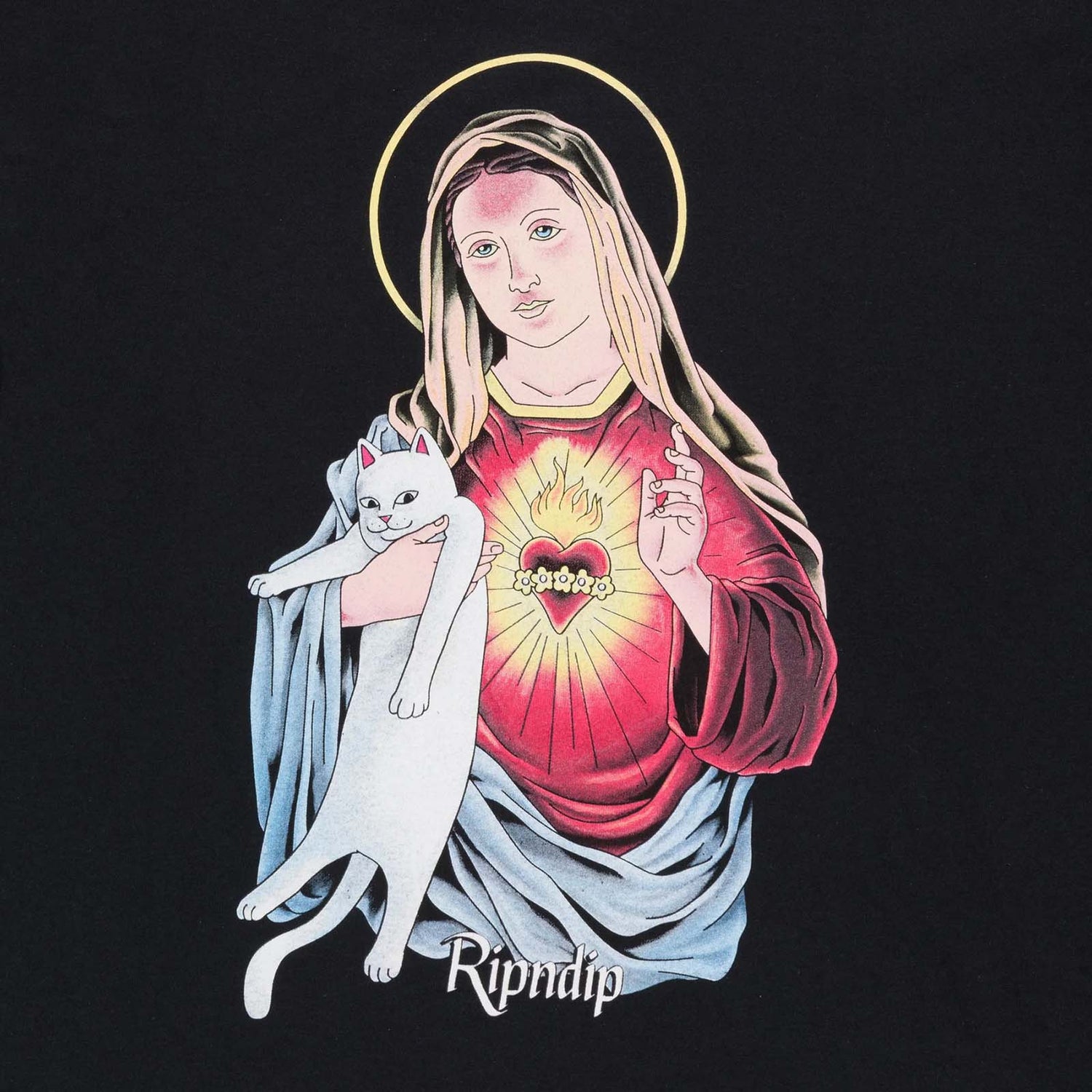 RIPNDIP Mother Mary L/S T Shirt - Black