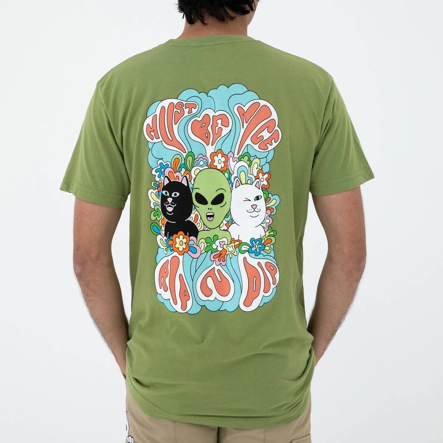 RIPNDIP Flower Child T Shirt - Dirty Olive