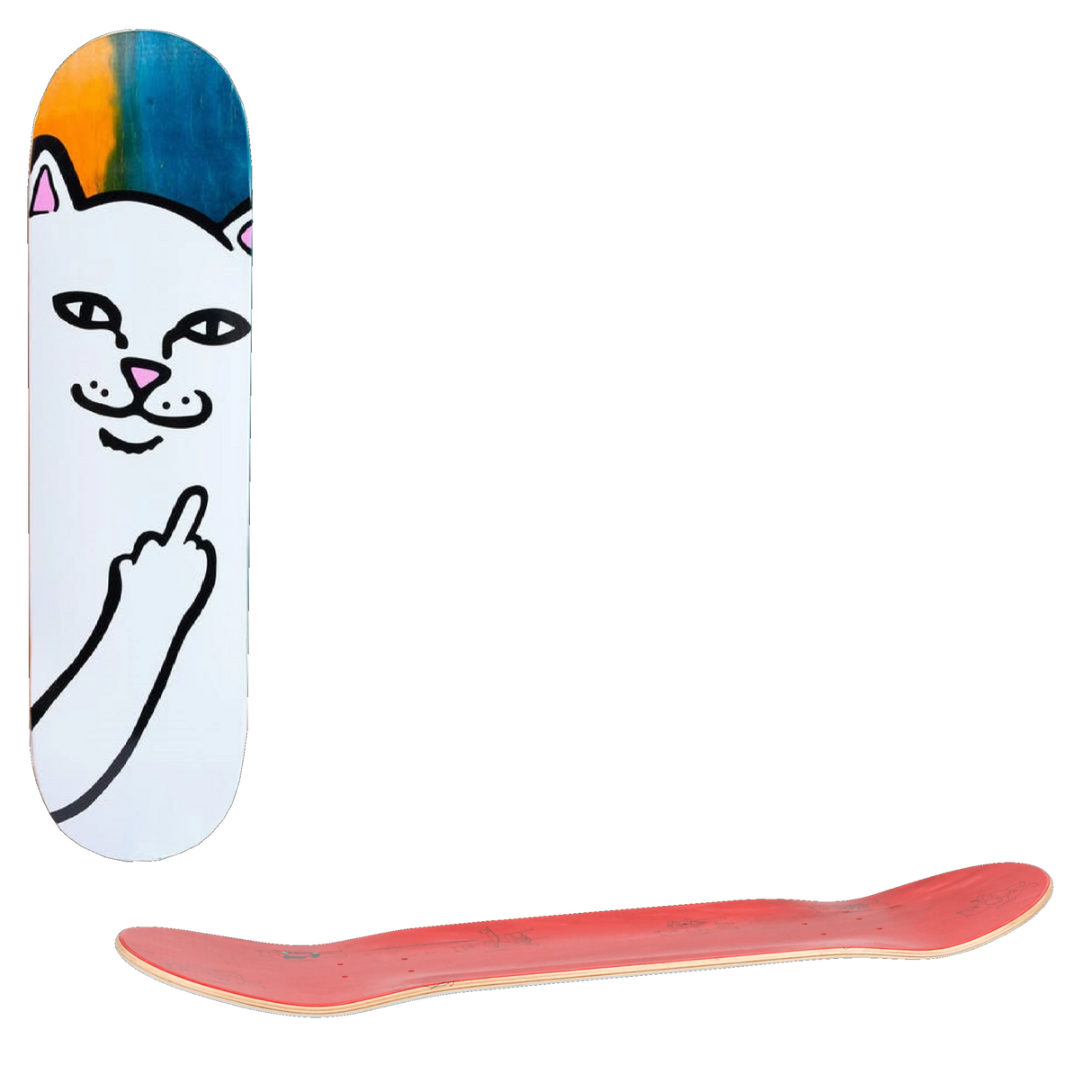 RIPNDIP Lord Nermal Skateboard Deck - Orange/Aqua 8.25''