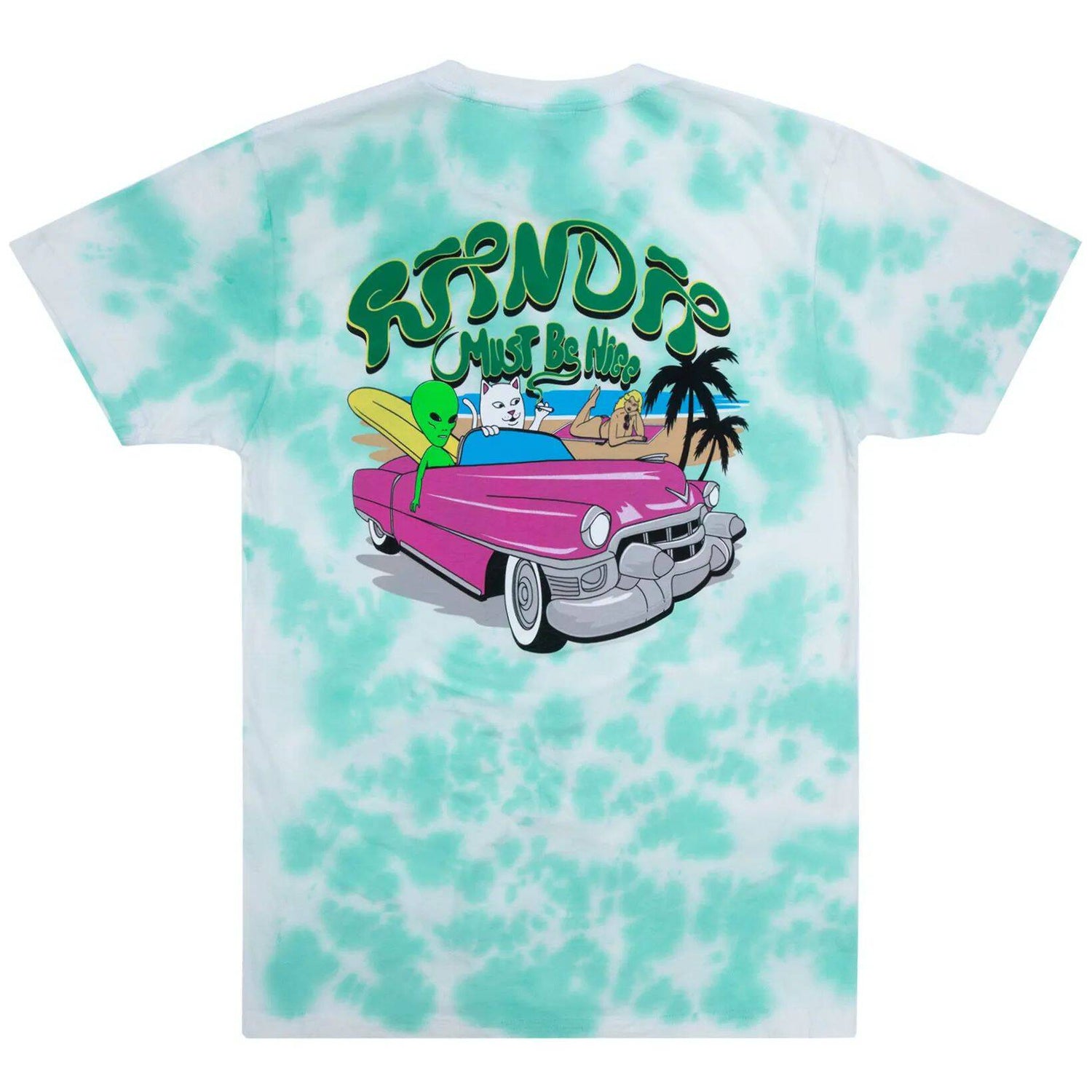 RIPNDIP Nermrider Beach T Shirt - Mint Cloud Wash