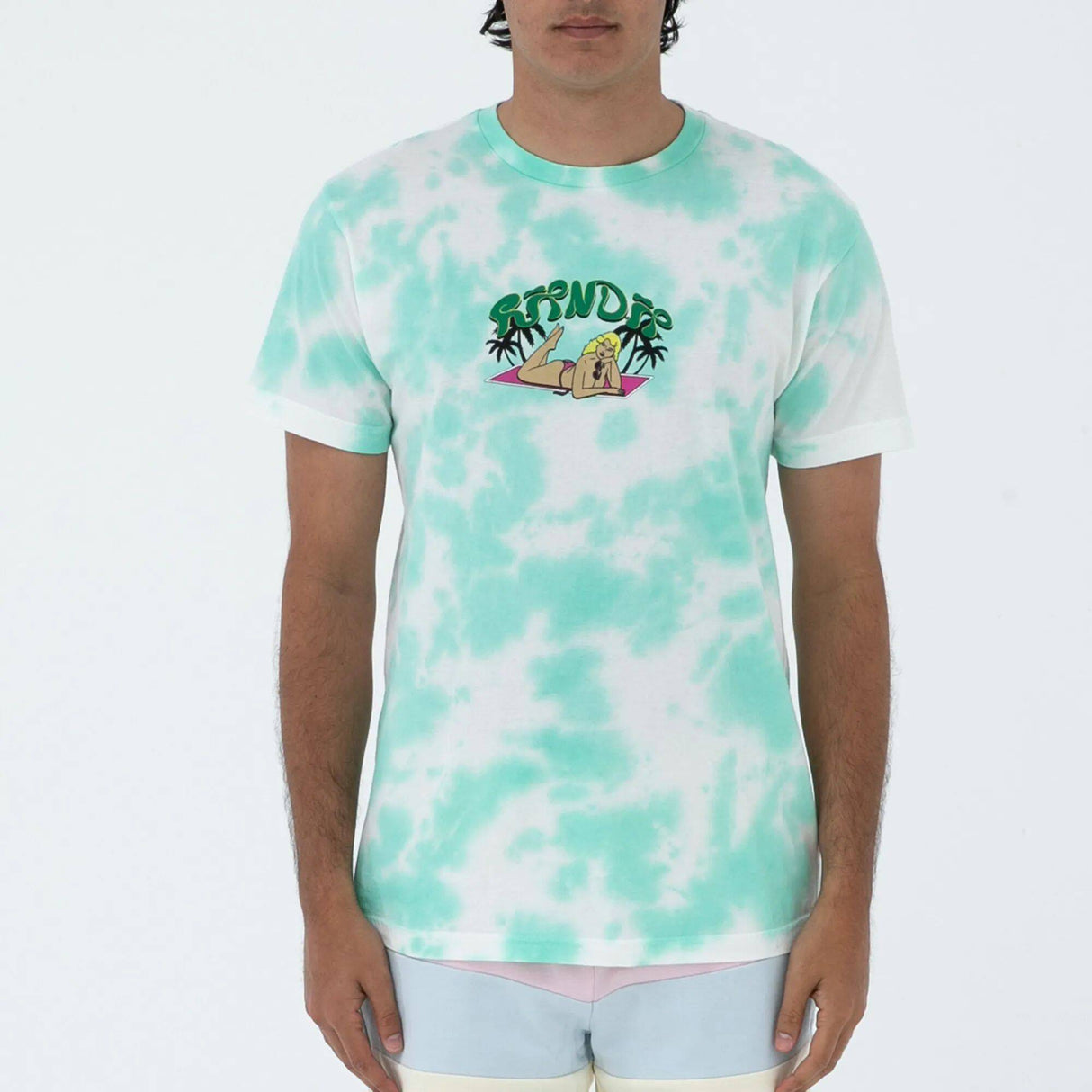 RIPNDIP Nermrider Beach T Shirt - Mint Cloud Wash