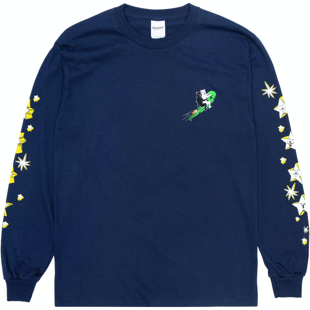 RIPNDIP Stargazer Long Sleeve T Shirt - Navy Blue