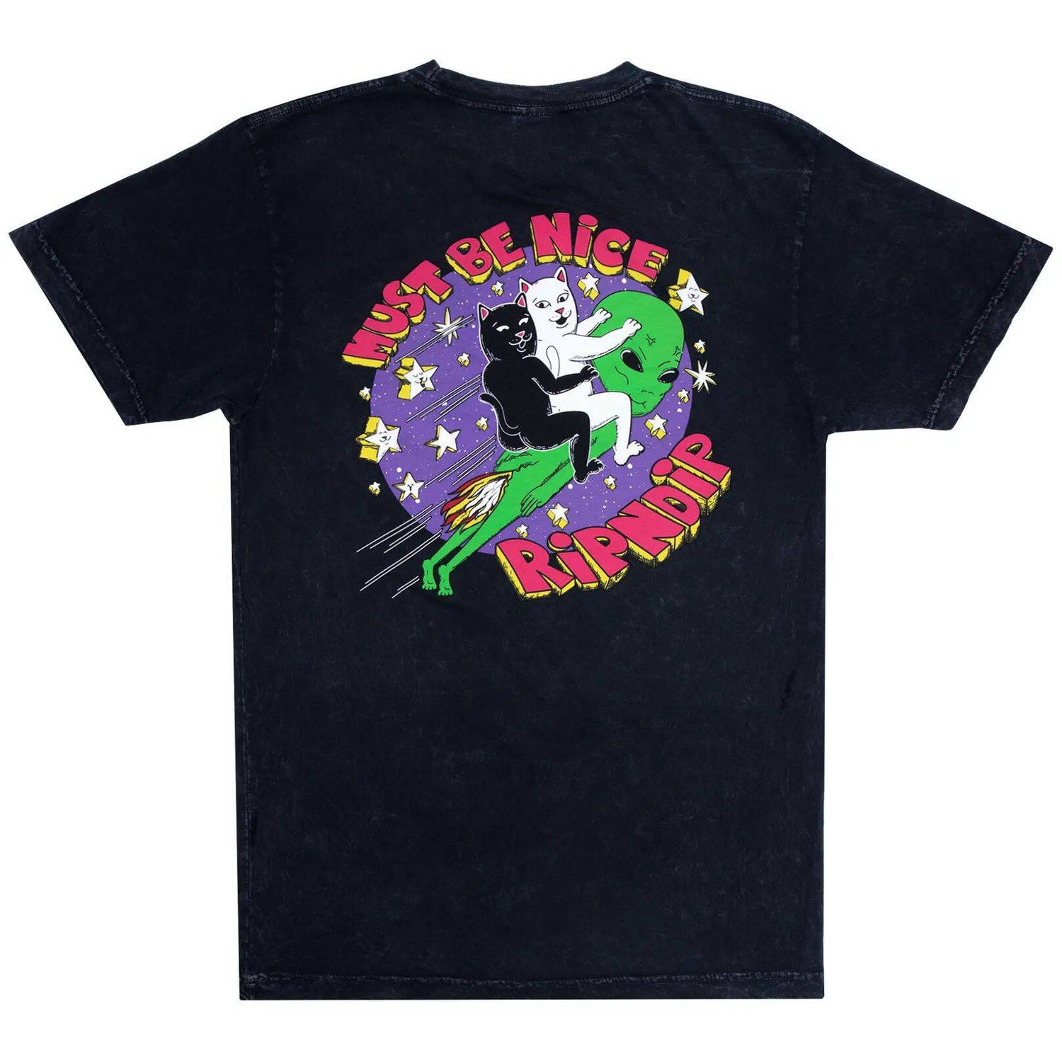 RIPNDIP Star Gazer T Shirt - Black Mineral Wash