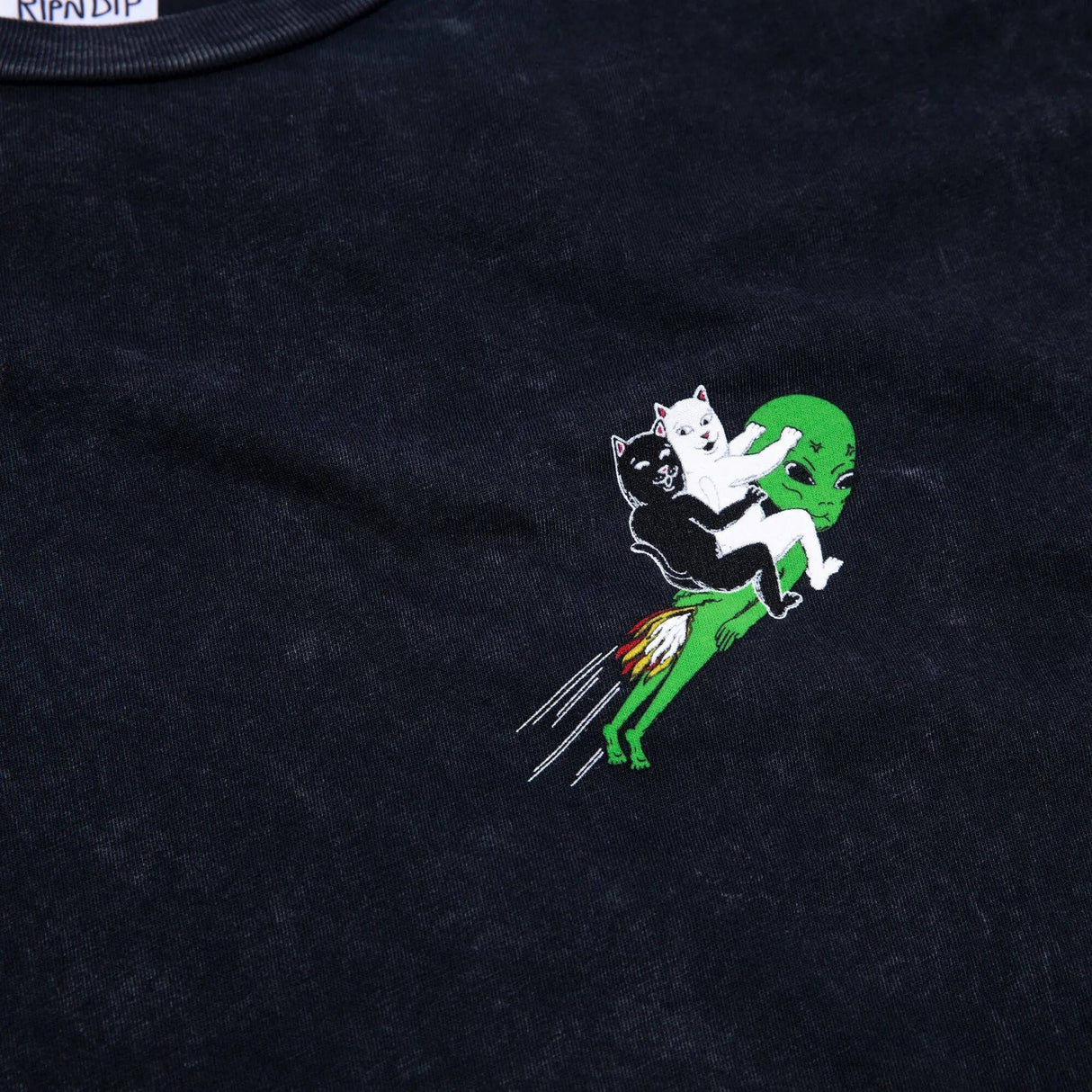 RIPNDIP Star Gazer T Shirt - Black Mineral Wash