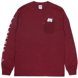 RIPNDIP Lord Nermal Long Sleeve T Shirt - Burgundy