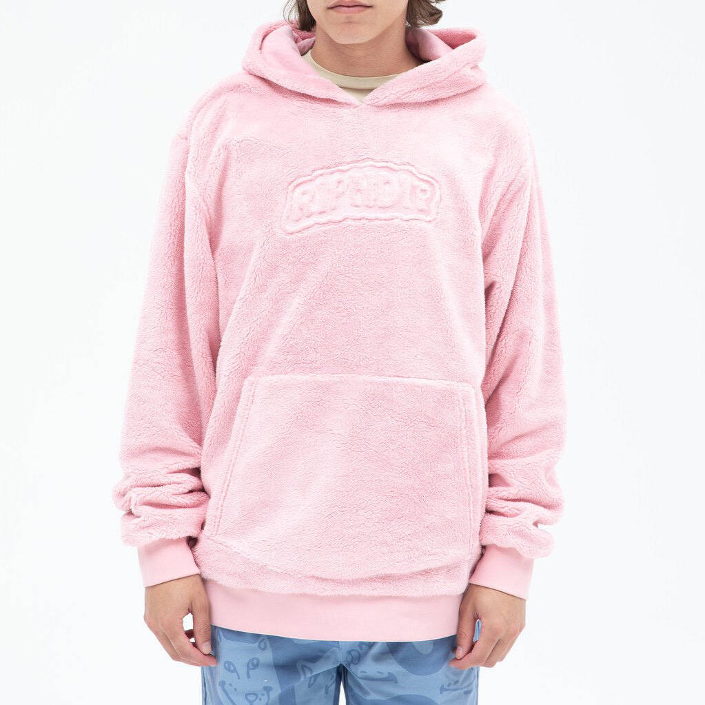 RIPNDIP Bubble Sherpa Embroidered Hoodie - Pink
