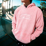 RIPNDIP Bubble Sherpa Embroidered Hoodie - Pink