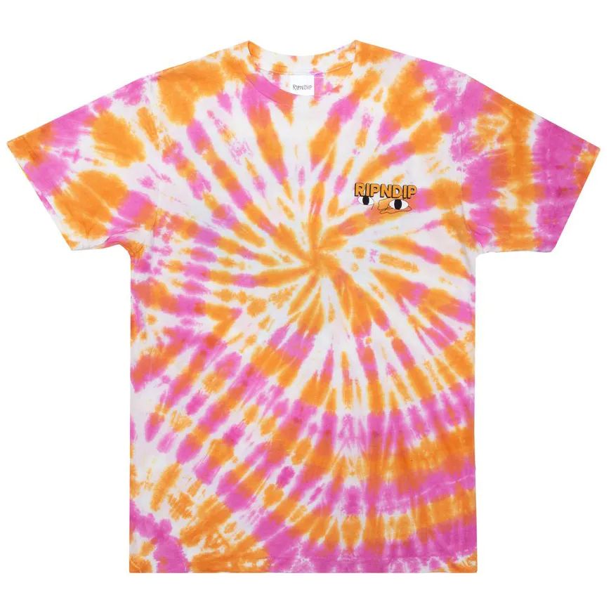 RIPNDIP Butter Face T Shirt - Pink/Orange Tie Dye