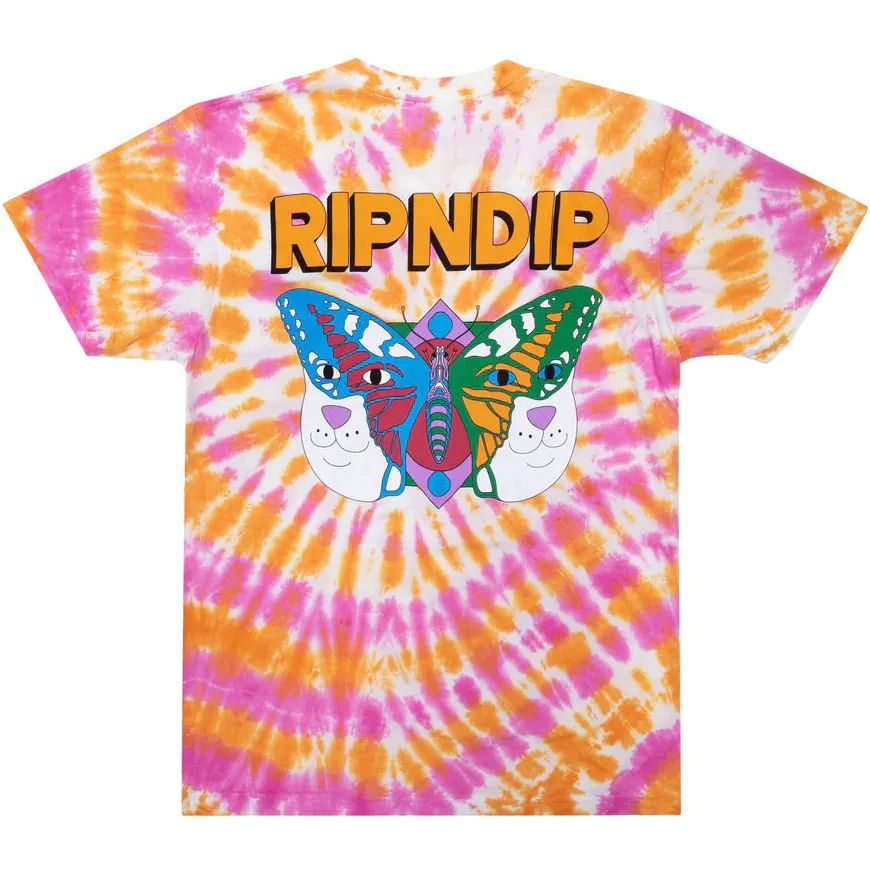 RIPNDIP Butter Face T Shirt - Pink/Orange Tie Dye