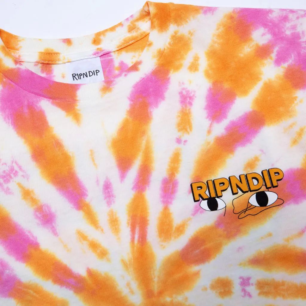 RIPNDIP Butter Face T Shirt - Pink/Orange Tie Dye