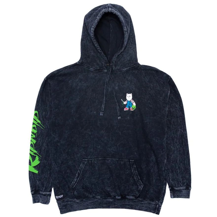 RIPNDIP Child's Play Hoodie - Black Mineral Wash