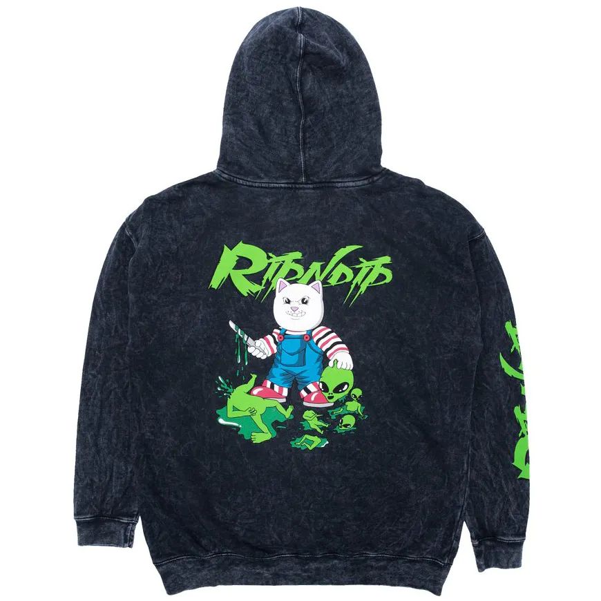 RIPNDIP Child's Play Hoodie - Black Mineral Wash