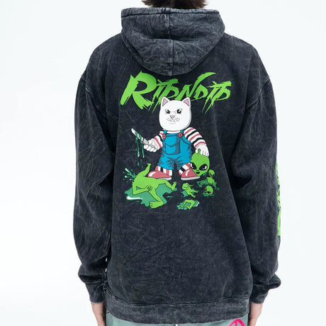 RIPNDIP Child's Play Hoodie - Black Mineral Wash