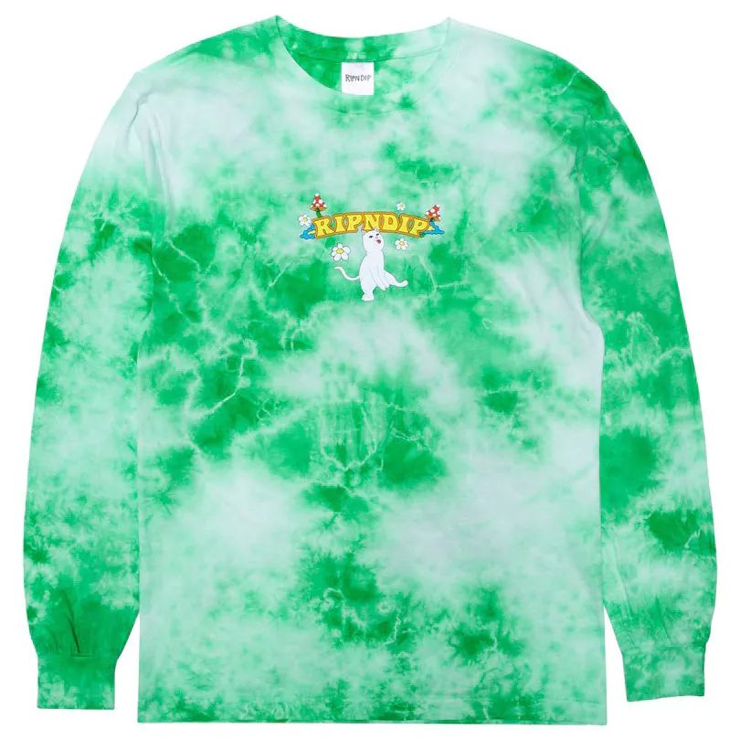 RIPNDIP Cloud Sixty Nine Long Sleeve T Shirt - Lime Cloud Wash