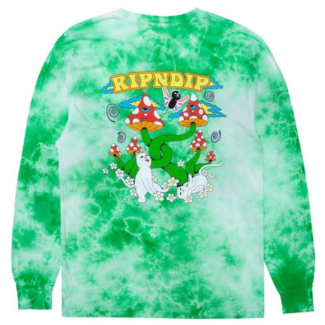 RIPNDIP Cloud Sixty Nine Long Sleeve T Shirt - Lime Cloud Wash