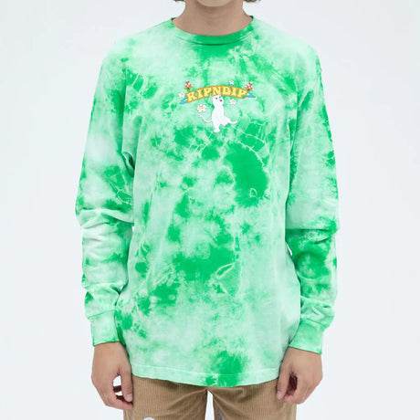 RIPNDIP Cloud Sixty Nine Long Sleeve T Shirt - Lime Cloud Wash
