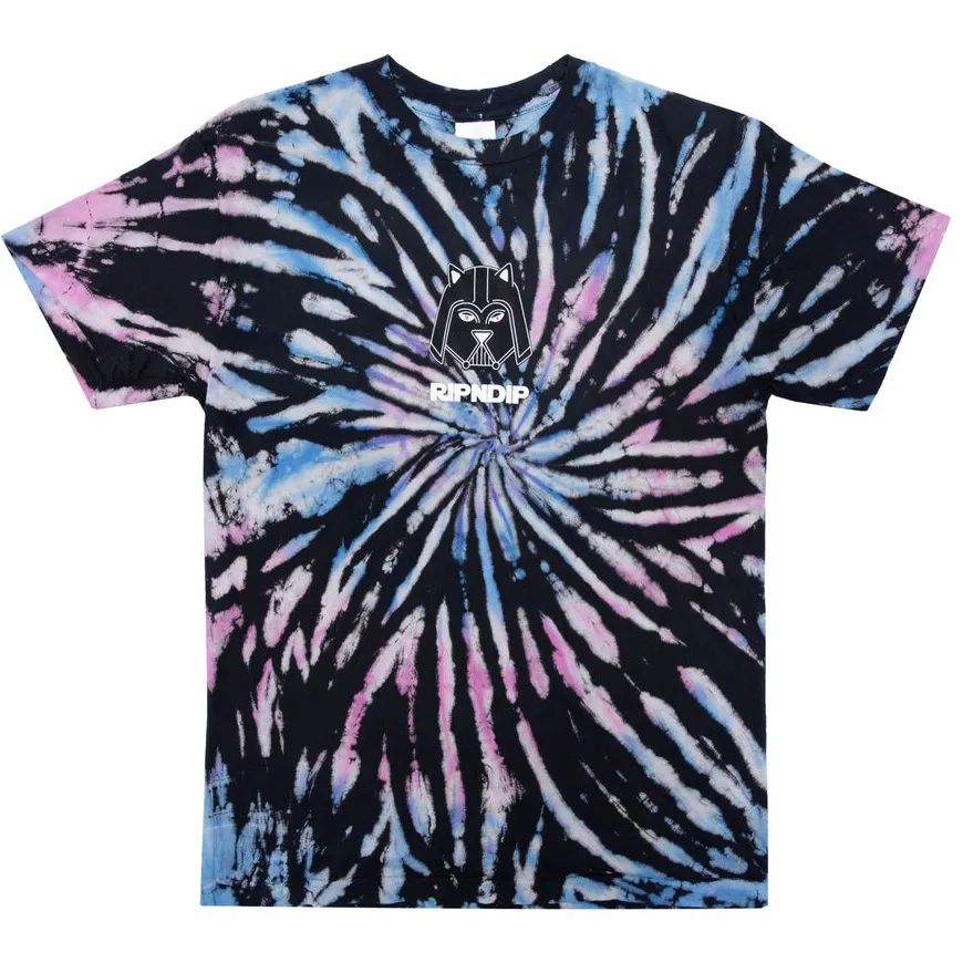 RIPNDIP Far Far Away T Shirt - Black/Pink/Blue Spiral Dye