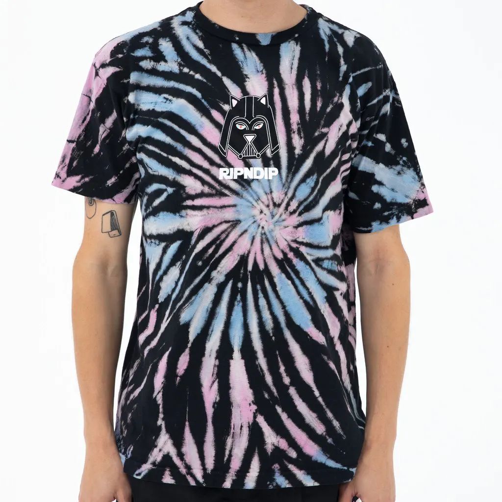 RIPNDIP Far Far Away T Shirt - Black/Pink/Blue Spiral Dye