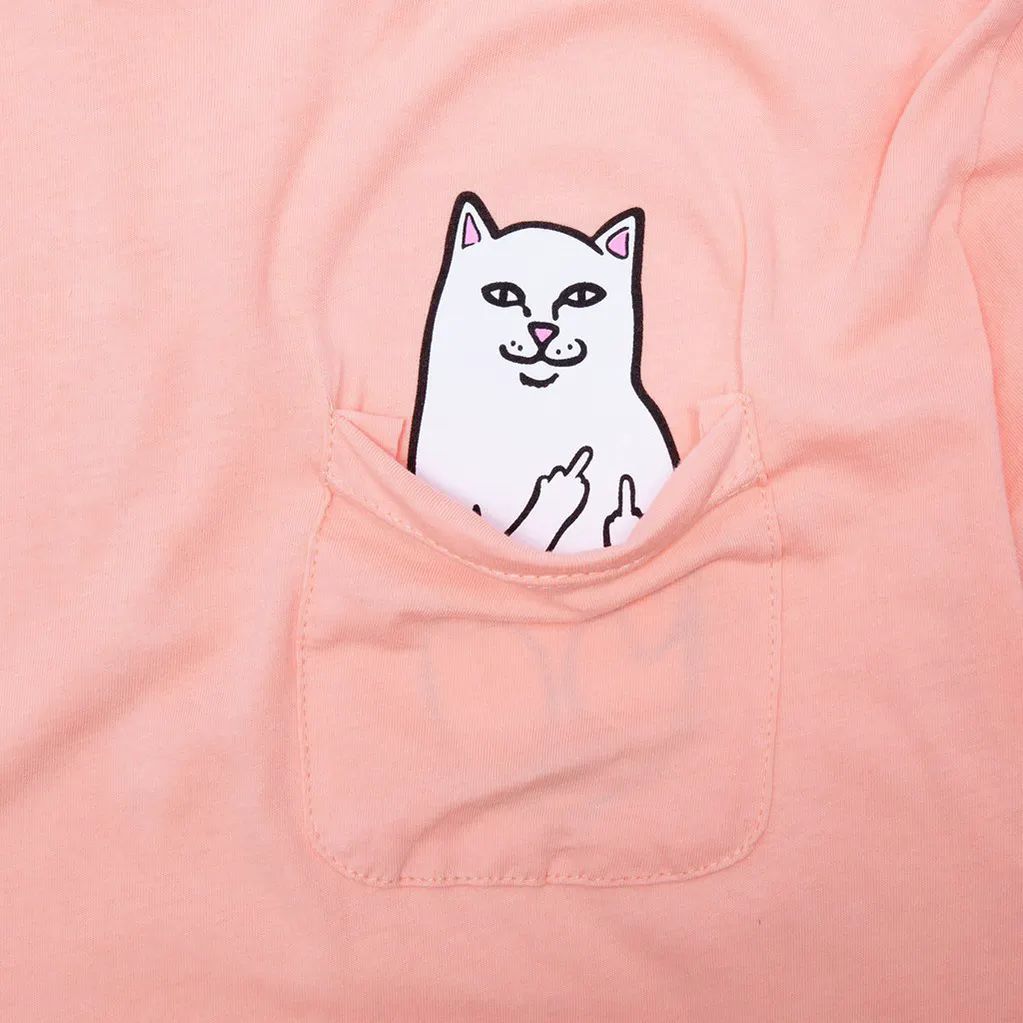RIPNDIP Lord Nermal Long Sleeve Pocket T Shirt - Dusty Rose