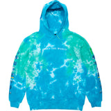 RIPNDIP Save The World Embroidered Hoodie - Aqua/Green Tie Dye