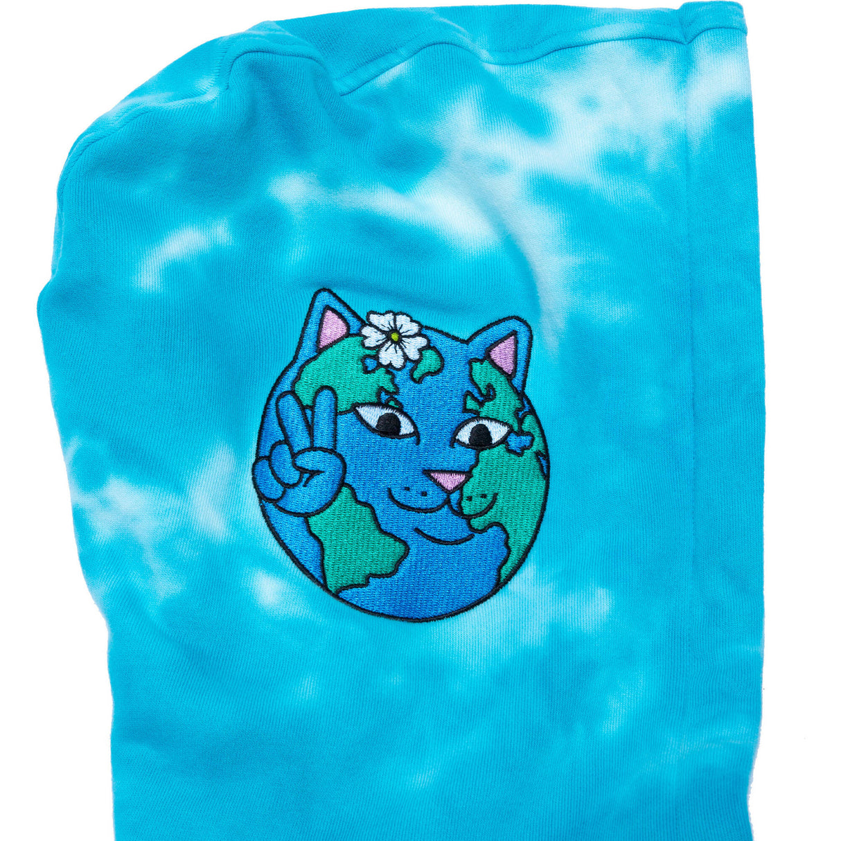 RIPNDIP Save The World Embroidered Hoodie - Aqua/Green Tie Dye