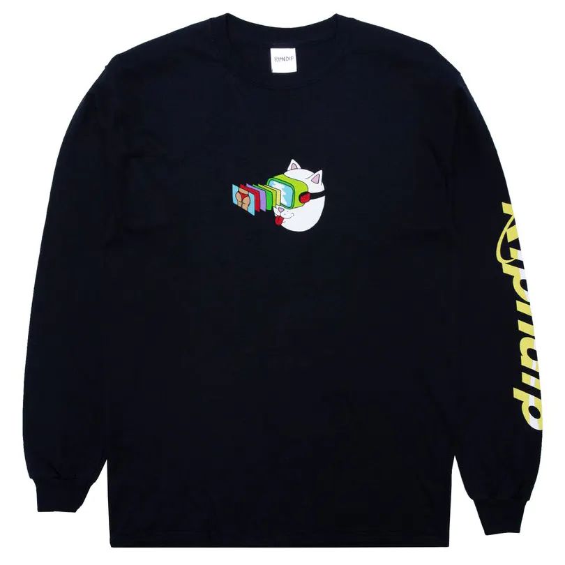 RIPNDIP Virtual Nermality Long Sleeve T Shirt - Black