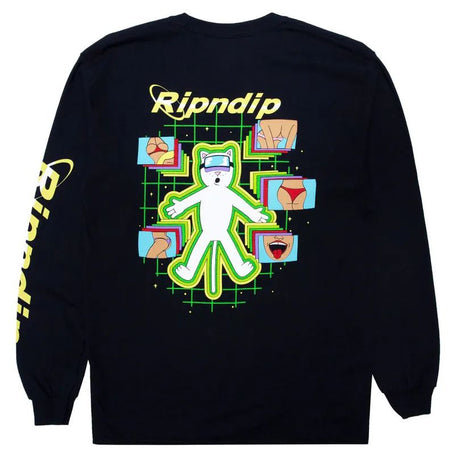 RIPNDIP Virtual Nermality Long Sleeve T Shirt - Black
