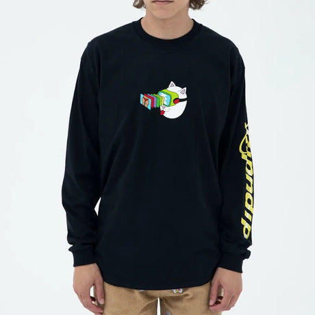 RIPNDIP Virtual Nermality Long Sleeve T Shirt - Black