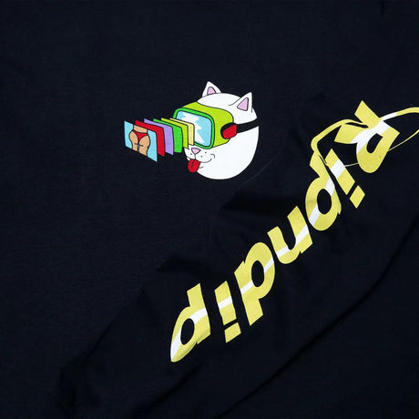 RIPNDIP Virtual Nermality Long Sleeve T Shirt - Black