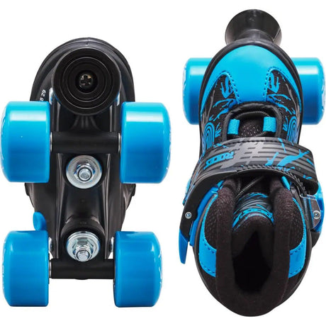Roces Quaddy 3.0 Adjustable Roller Skates - Black/Blue Astro