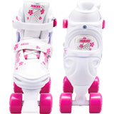 Roces Quaddy 3.0 Adjustable Roller Skates - White/Pink